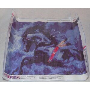 Black Stallion Feathers Purple Diamond Art 5D Arts and Crafts Animals